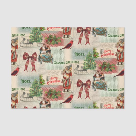Vrolijk kerstfeest en Seizoenen Tissuepapier (Voorkant)