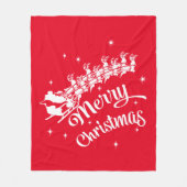Vrolijk kerstfeest en Slaapsceen Fleece Deken (Voorkant)