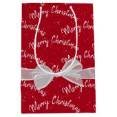 Vrolijk kerstfeest en snowflakes medium cadeauzakje (Voorkant)