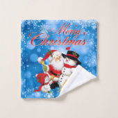 Vrolijk kerstfeest en vrienden bad handdoek (Wasdoekje)