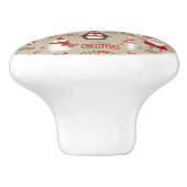 Vrolijk kerstfeest en vrienden keramische knop (Zijkant)