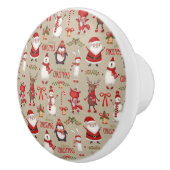 Vrolijk kerstfeest en vrienden keramische knop (Rechts)