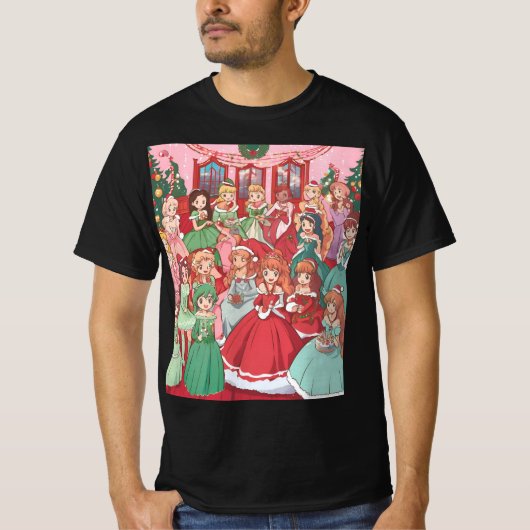 Vrolijk kerstfeest en vrienden t-shirt (Voorkant)