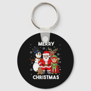 Vrolijk kerstfeest en vriendjesjongens meisje Kind Sleutelhanger