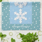 Vrolijk kerstfeest en vrolijk nieuwjaar, bijtende  theedoek (Gevouwen)