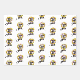 Vrolijk kerstfeest en vrolijke nieuwjaarsmuizen inpakpapier vel