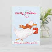 Vrolijk kerstfeest en wens je een kwakzalverige go feestdagenkaart (Staand voorkant)