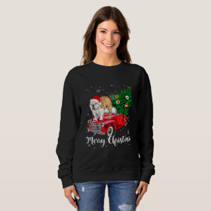 Vrolijk kerstfeest Engels Bulldog Santa Red Truck Trui