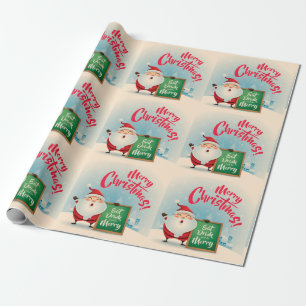 Vrolijk kerstfeest eten Drink en aardig zijn Cadeaupapier