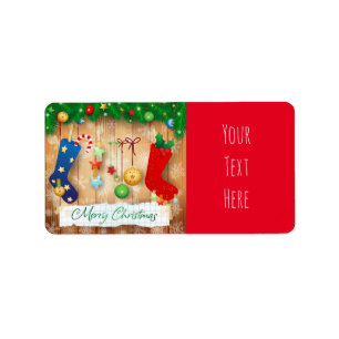 Vrolijk kerstfeest etiket