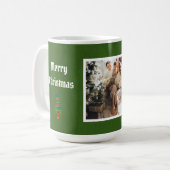 Vrolijk Kerstfeest Evergreen Familie Foto Koffiemok (Voorkant links)