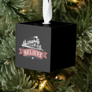 Vrolijk Kerstfeest Express Noordpool Kerstman Kubus Ornament