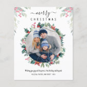 Vrolijk Kerstfeest Familie Foto Plaid Kaart (Voorkant)