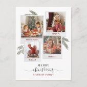 Vrolijk Kerstfeest Familie Foto's Elegant Feestdagenkaart (Voorkant)