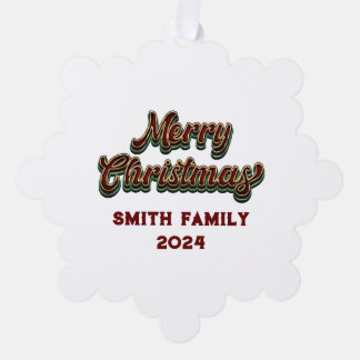 Vrolijk Kerstfeest - Familie Matching Ornament Kaart
