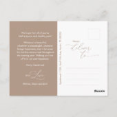 Vrolijk Kerstfeest Familiefoto, Taupe Brown Briefkaart (Achterkant)