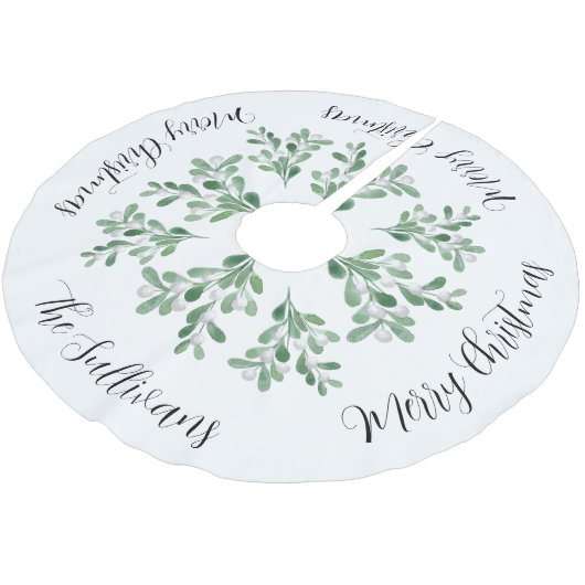 Vrolijk Kerstfeest familienaam Mistletoe Kerstboom Rok (Gekanteld)