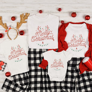 Vrolijk Kerstfeest Familienaam Rendier Vakantie T-shirt