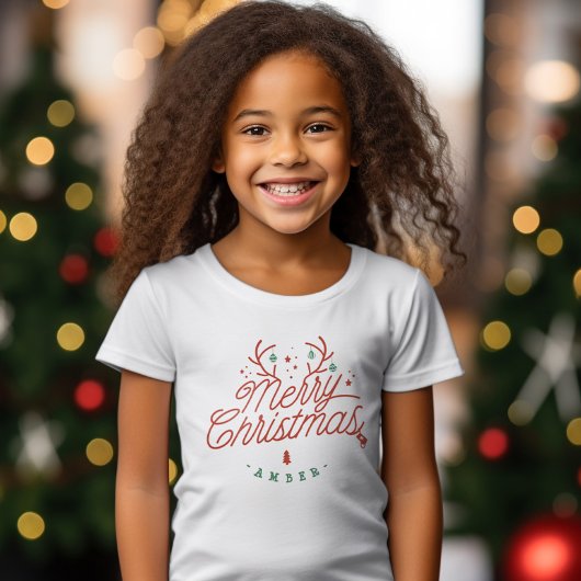 Vrolijk Kerstfeest Familienaam Rendier Vakantie T-shirt
