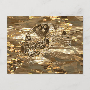 Vrolijk kerstfeest Faux Gold Foil Angels Elegant Feestdagenkaart