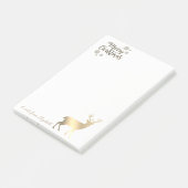 Vrolijk kerstfeest, Faux Gold Reindeer-gepersonali Post-it® Notes (Schuin)