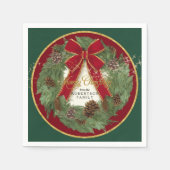 Vrolijk Kerstfeest Feest Decor Pine Krans Servetten (Voorkant)
