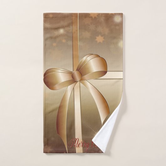 Vrolijk kerstfeest, feestboe bad handdoek (Handdoek)