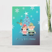 Vrolijk kerstfeest feestdagen kaart (Voorkant)