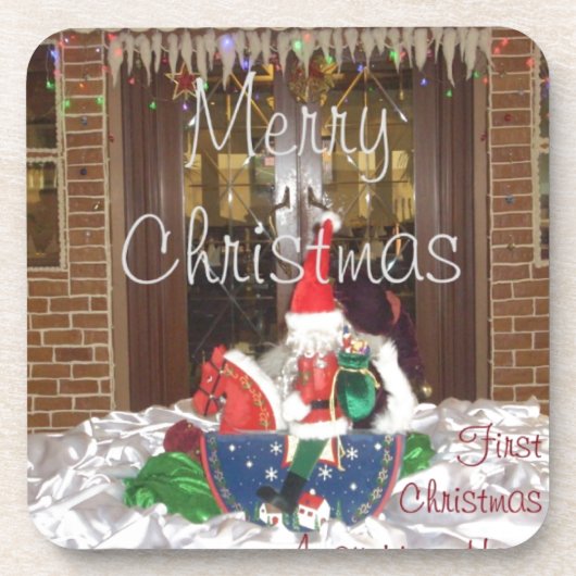 Vrolijk kerstfeest feestdagen ver van huis Geïnspi Bier Onderzetter (Voorkant)