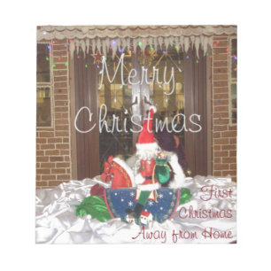 Vrolijk kerstfeest feestdagen ver van huis Geïnspi Notitieblok