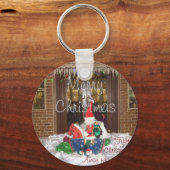 Vrolijk kerstfeest feestdagen ver van huis Geïnspi Sleutelhanger (Voorkant)