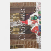 Vrolijk kerstfeest Feestdagen weg van huis Collect Theedoek (Verticaal)