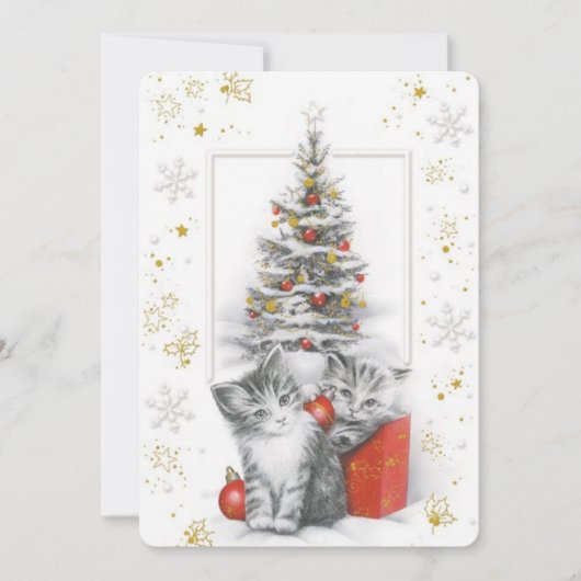 Vrolijk kerstfeest feestdagenkaart (Voorkant)