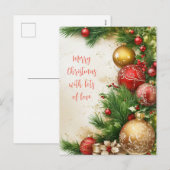 Vrolijk kerstfeest feestdagenkaart (Voorkant / Achterkant)