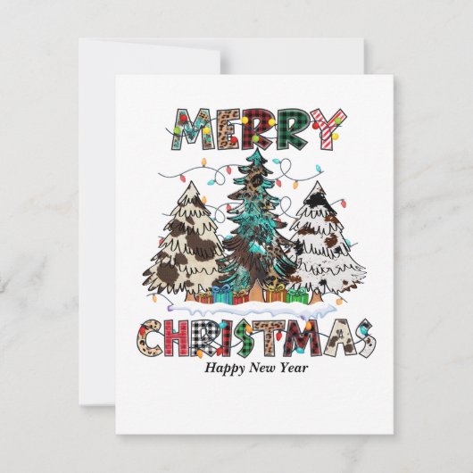 Vrolijk kerstfeest feestdagenkaart (Voorkant)