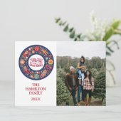 Vrolijk kerstfeest feestdagenkaart (Staand voorkant)