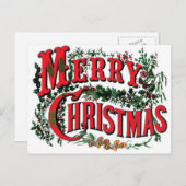 Vrolijk kerstfeest feestdagenkaart (Voorkant / Achterkant)