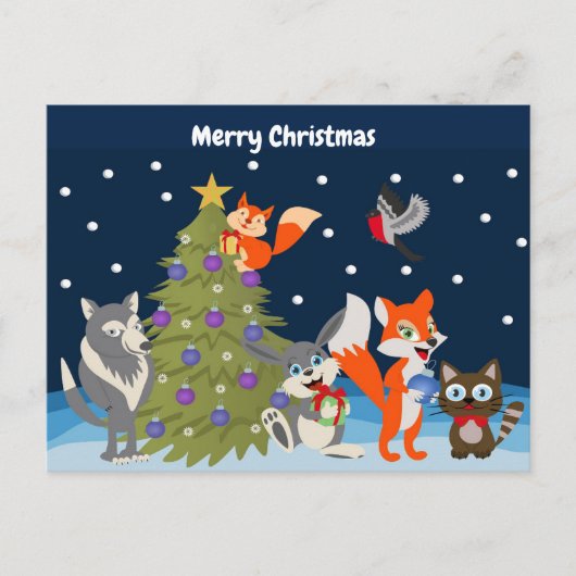 Vrolijk kerstfeest feestdagenkaart (Voorkant)