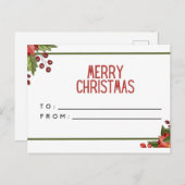 Vrolijk kerstfeest feestdagenkaart (Voorkant / Achterkant)