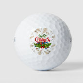 Vrolijk Kerstfeest, feestelijk ontwerp, Golfballen (Voorkant)