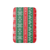 Vrolijk kerstfeest:  feestelijk patroon. badmat (Voorkant Verticaal)