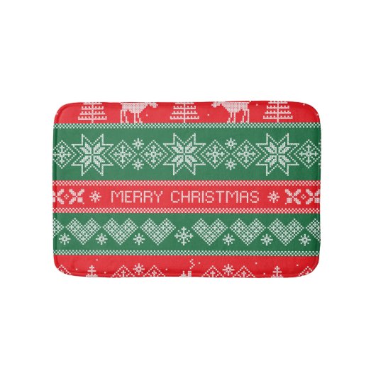 Vrolijk kerstfeest:  feestelijk patroon. badmat (Voorkant)