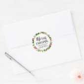 Vrolijk Kerstfeest Feestelijk Rood Script | Vakant Ronde Sticker (Envelop)