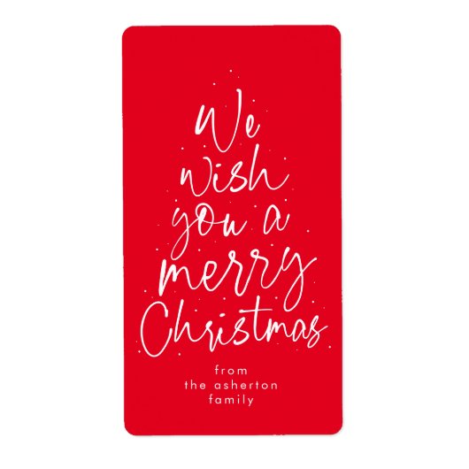Vrolijk kerstfeest feestelijk rood vakantiegeschen etiket (Voorkant)