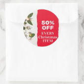 Vrolijk Kerstfeest Feestelijke Vakantie Gift Desig Ronde Sticker (Tas)