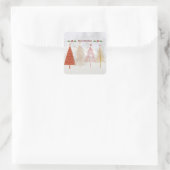 Vrolijk kerstfeest, feestelijke vormgeving, vierkante sticker (Tas)