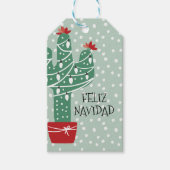 Vrolijk kerstfeest | Feliz Navidad Cactus Cadeaulabel (Voorkant)