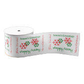 Vrolijk kerstfeest, Feliz Navidad Text Gift Ribbon Grosgrain Lint (Spoel)