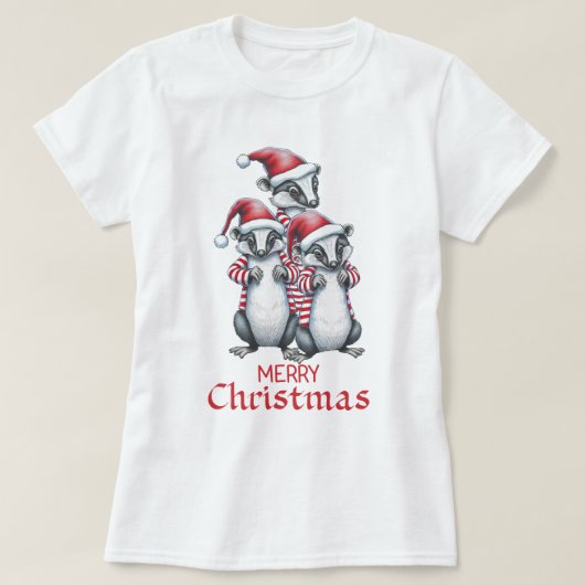Vrolijk Kerstfeest Fitchew Squad T-shirt (Design voorkant)