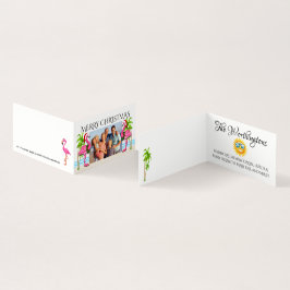 Vrolijk Kerstfeest Flamingo Familiefoto Kaart